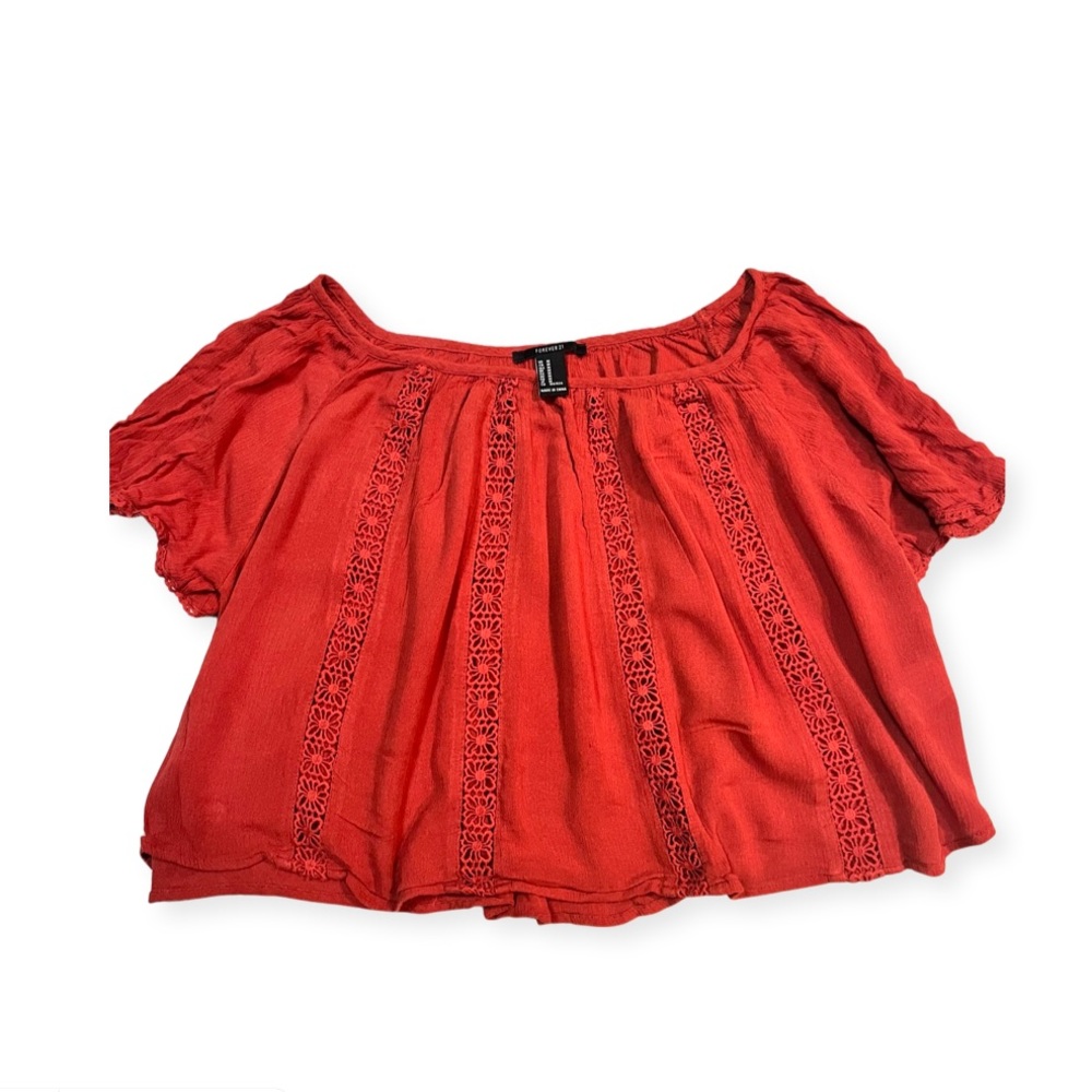 Orange Blouse Crop Top